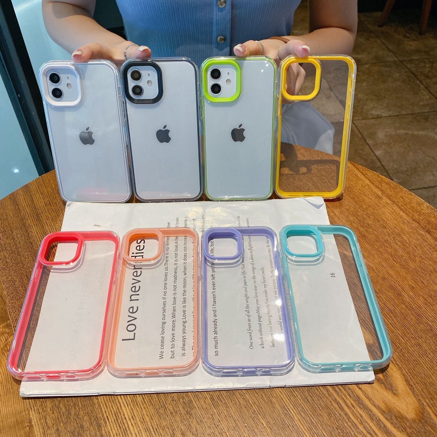 Suitable For iPhone Series Anti-Fall Transparent 3-In-1 Mobile Phone Case
